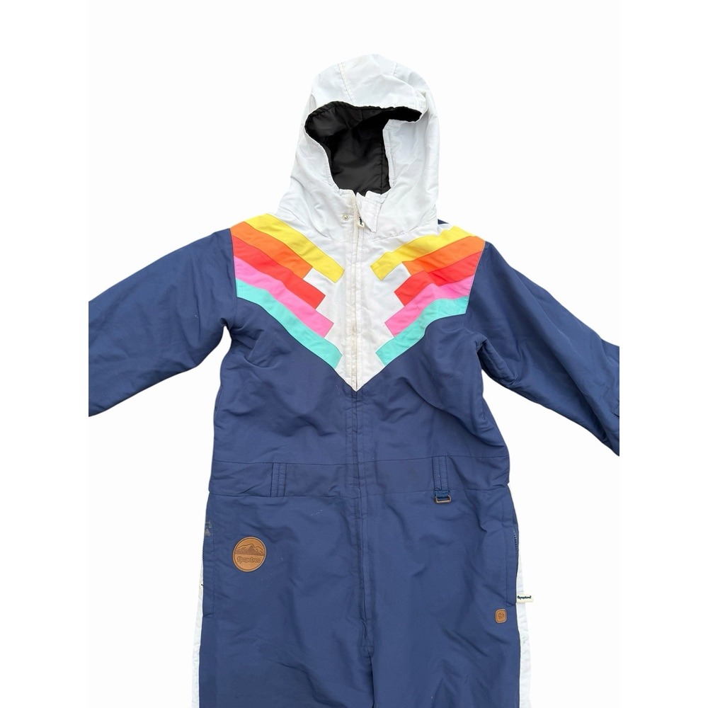 Tipsy Elves Ski Suit One Piece Snowsuit Snow Bib  Mens Large- Small Rip - Picture 3 of 8